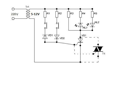 Схема проверки симисторов