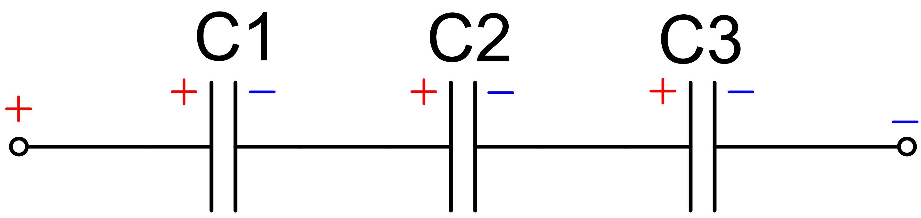 Последовательное соединение конденсаторов схема